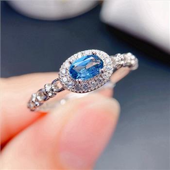 NO RESERVE Blue Topaz 925 Sterling Silver Ring