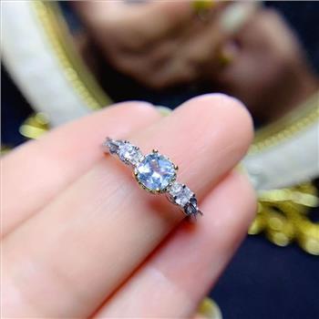 NO RESERVE Blue Topaz 925 Sterling Silver Ring