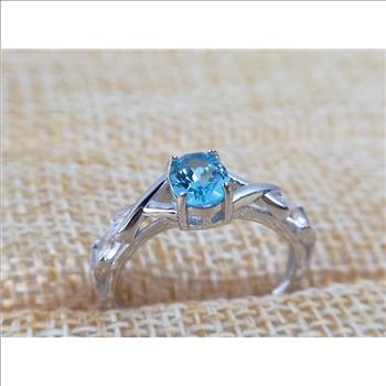 NO RESERVE Blue Topaz 925 Sterling Silver Ring