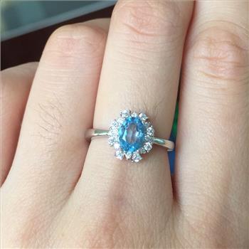 NO RESERVE Blue Topaz 925 Sterling Silver Ring