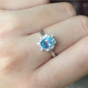 NO RESERVE Blue Topaz 925 Sterling Silver Ring