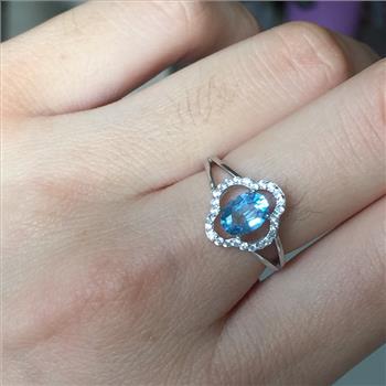 NO RESERVE Blue Topaz 925 Sterling Silver Ring