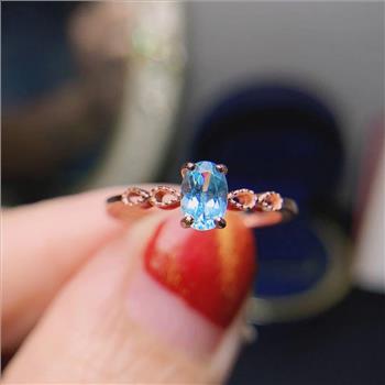 NO RESERVE Blue Topaz 925 Sterling Silver Ring