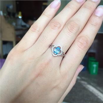 NO RESERVE Blue Topaz 925 Sterling Silver Ring