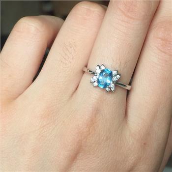NO RESERVE Blue Topaz 925 Sterling Silver Ring