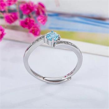 NO RESERVE Blue Topaz 925 Sterling Silver Ring
