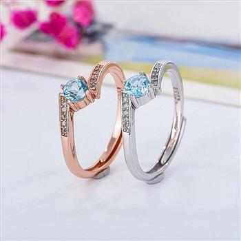 NO RESERVE Blue Topaz 925 Sterling Silver Ring