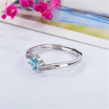 NO RESERVE Blue Topaz 925 Sterling Silver Ring
