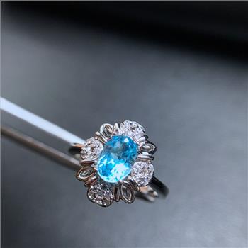 NO RESERVE Blue Topaz 925 Sterling Silver Ring