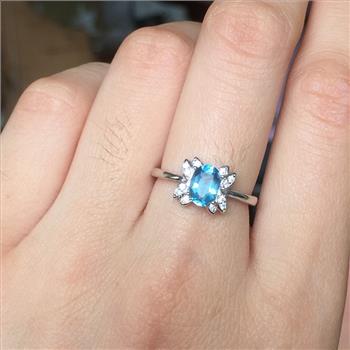 NO RESERVE Blue Topaz 925 Sterling Silver Ring