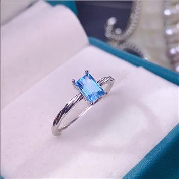 NO RESERVE Blue Topaz 925 Sterling Silver Ring