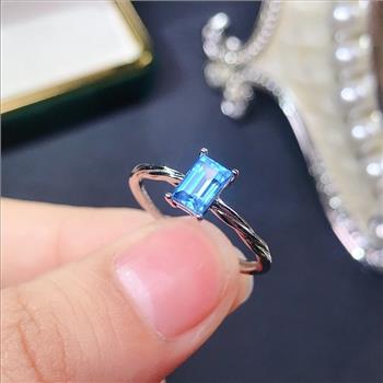 NO RESERVE Blue Topaz 925 Sterling Silver Ring