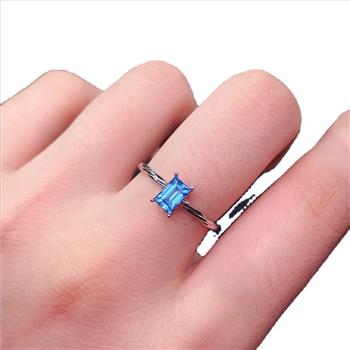 NO RESERVE Blue Topaz 925 Sterling Silver Ring