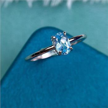 NO RESERVE Blue Topaz 925 Sterling Silver Ring