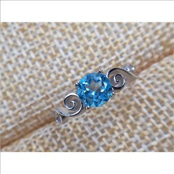 NO RESERVE Blue Topaz 925 Sterling Silver Ring