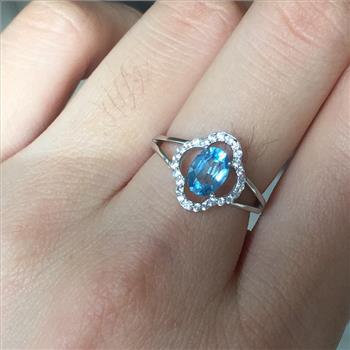 NO RESERVE Blue Topaz 925 Sterling Silver Ring