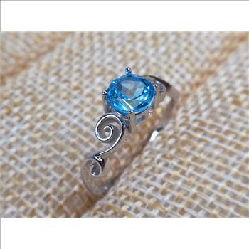NO RESERVE Blue Topaz 925 Sterling Silver Ring