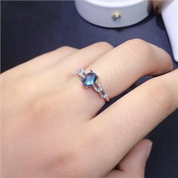 NO RESERVE Blue Topaz 925 Sterling Silver Ring
