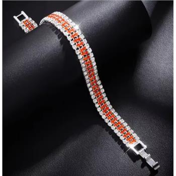 NO RESERVE Cubic Zirconia Gold Plated Brass Bracelet