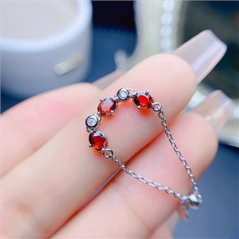 NO RESERVE Garnet 925 Sterling Silver Ring