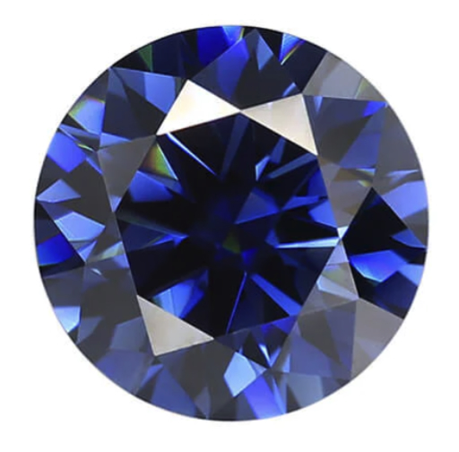 Moissanite Unmounted 1.0ct Sapphire Blue Round Stone