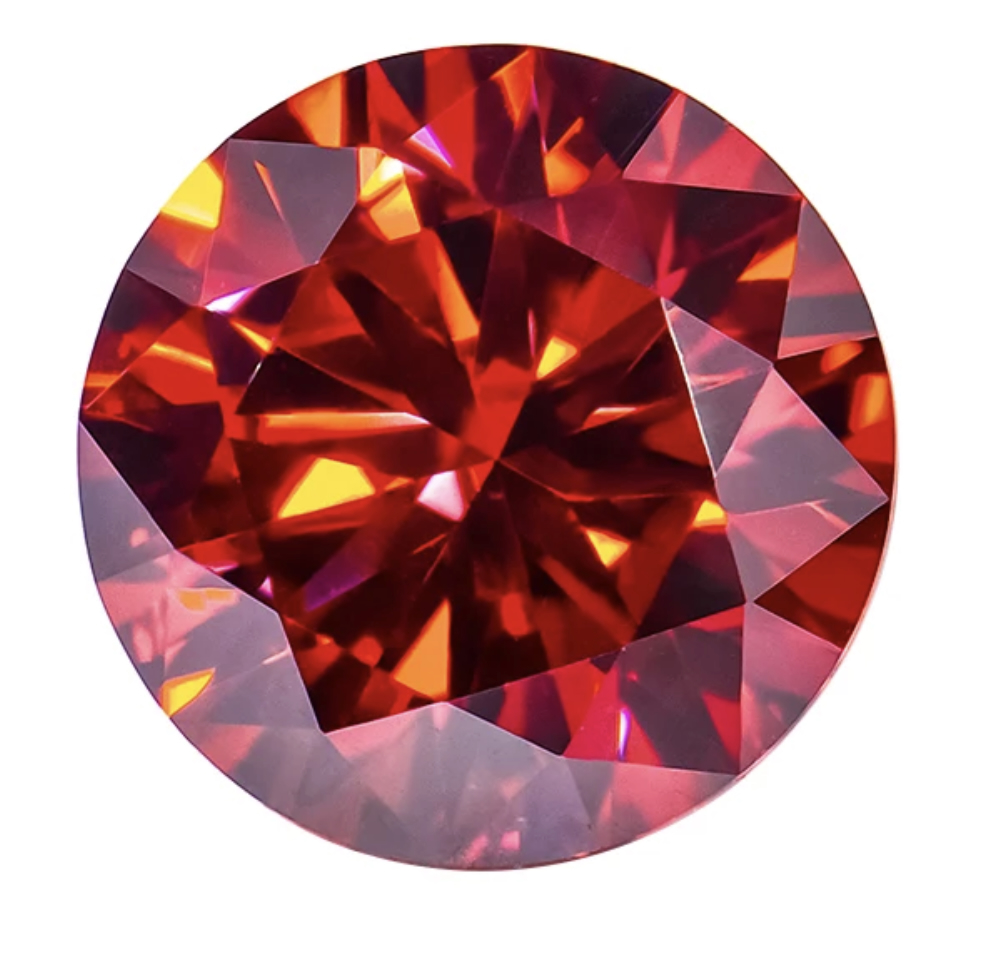 Moissanite Unmounted 1.ct Pigeon Blood Round Stone
