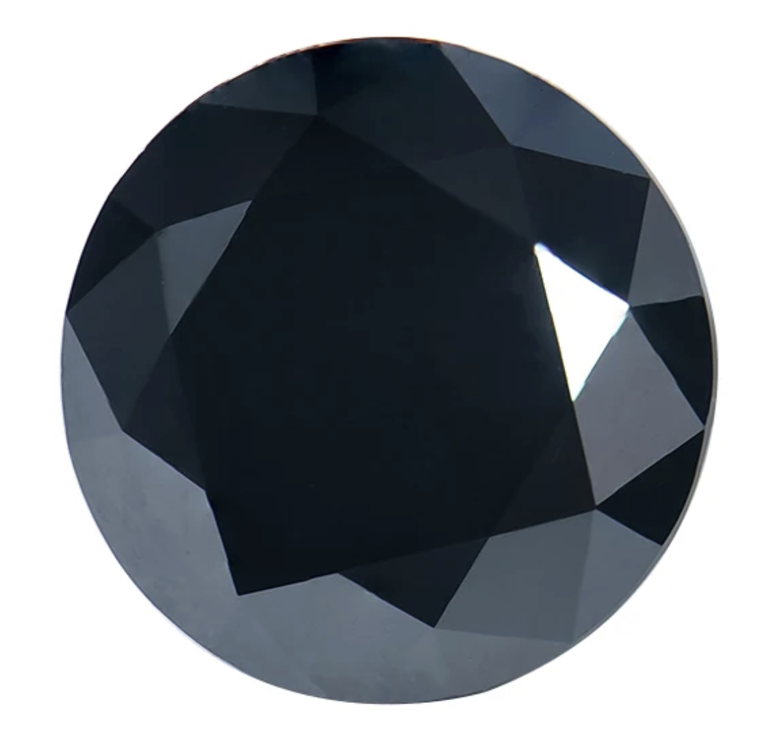 Moissanite Unmounted 4.0ct Black Round Stone