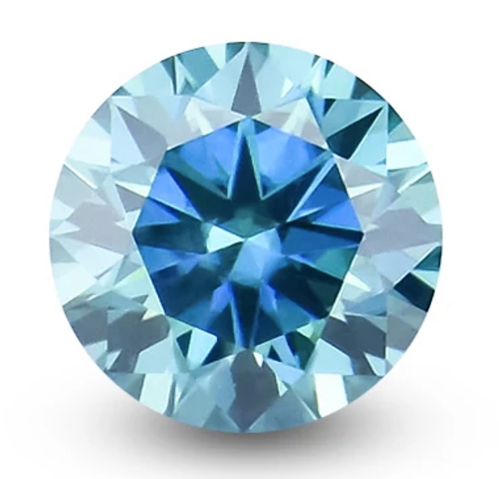 Moissanite Unmounted 1.0ct Ocean Blue Round Stone