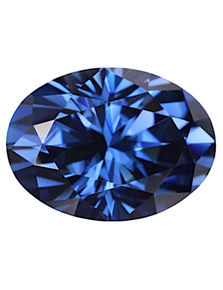 Moissanite Unmounted 1.0ct Sapphire Blue Oval Stone