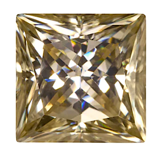 Moissanite Unmounted 2.0ct Champagne Princess Cut Stone