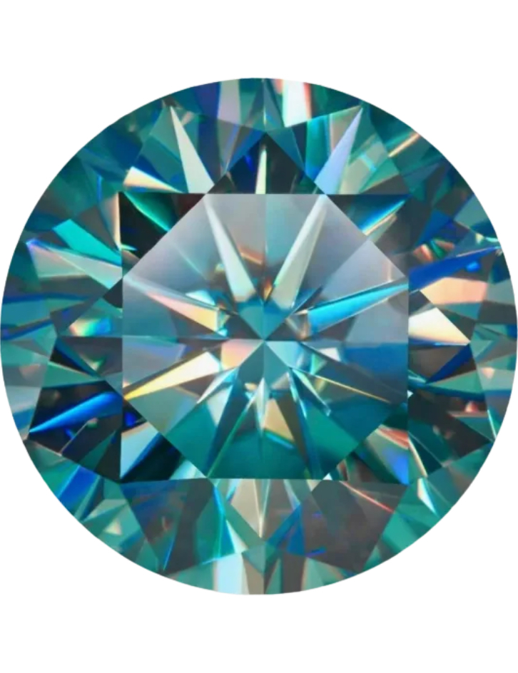 Moissanite Unmounted 1.0ct Turquoise Round Stone