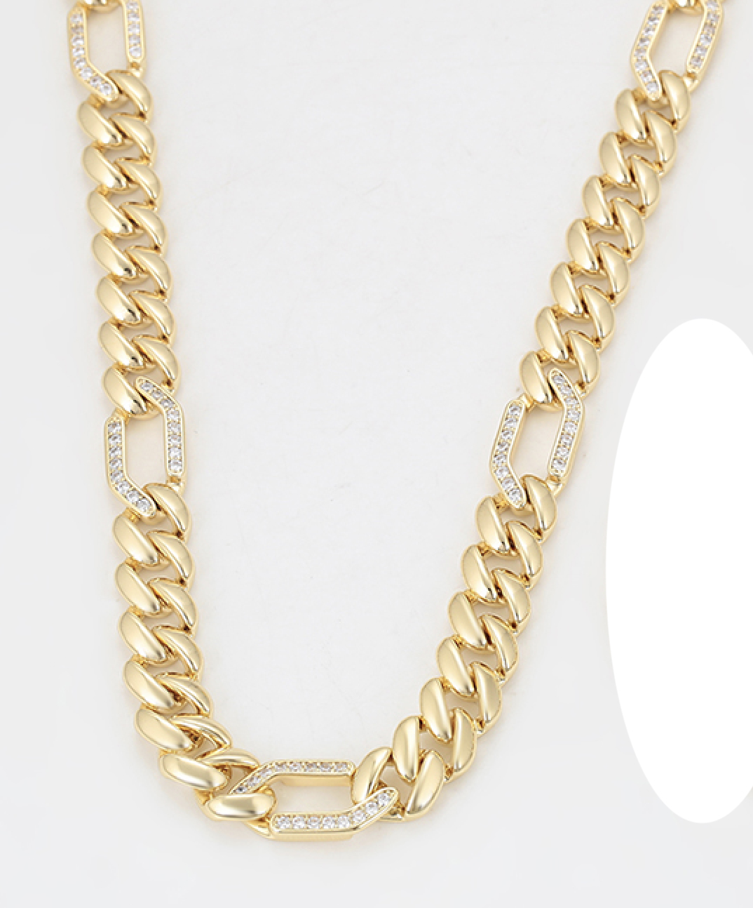 10.0mm 14K Gold Plated Iced Out Cuban Link Necklace