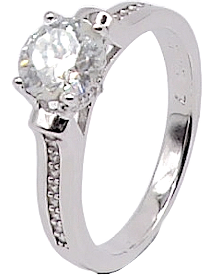 925 Sterling Silver 1.0ct Moissanite Chanel Ring
