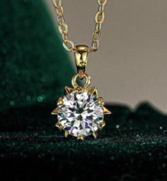 925 Sterling Silver Moissanite 1.0ct 18K Snowflake Necklace