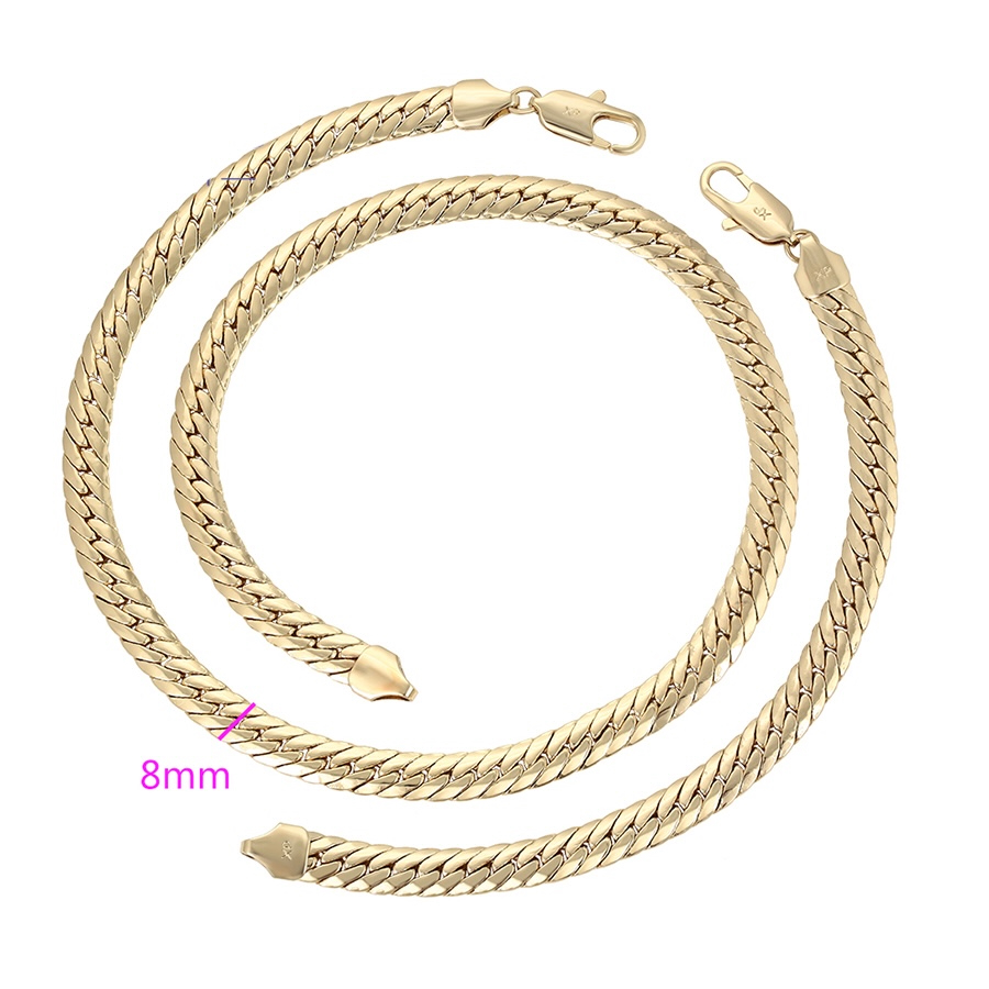 Serpentine 8.0mm 14K Gold Plated Bracelet.
