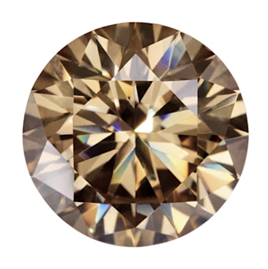 Moissanite Unmounted 1.0ct Champagne Round Stone