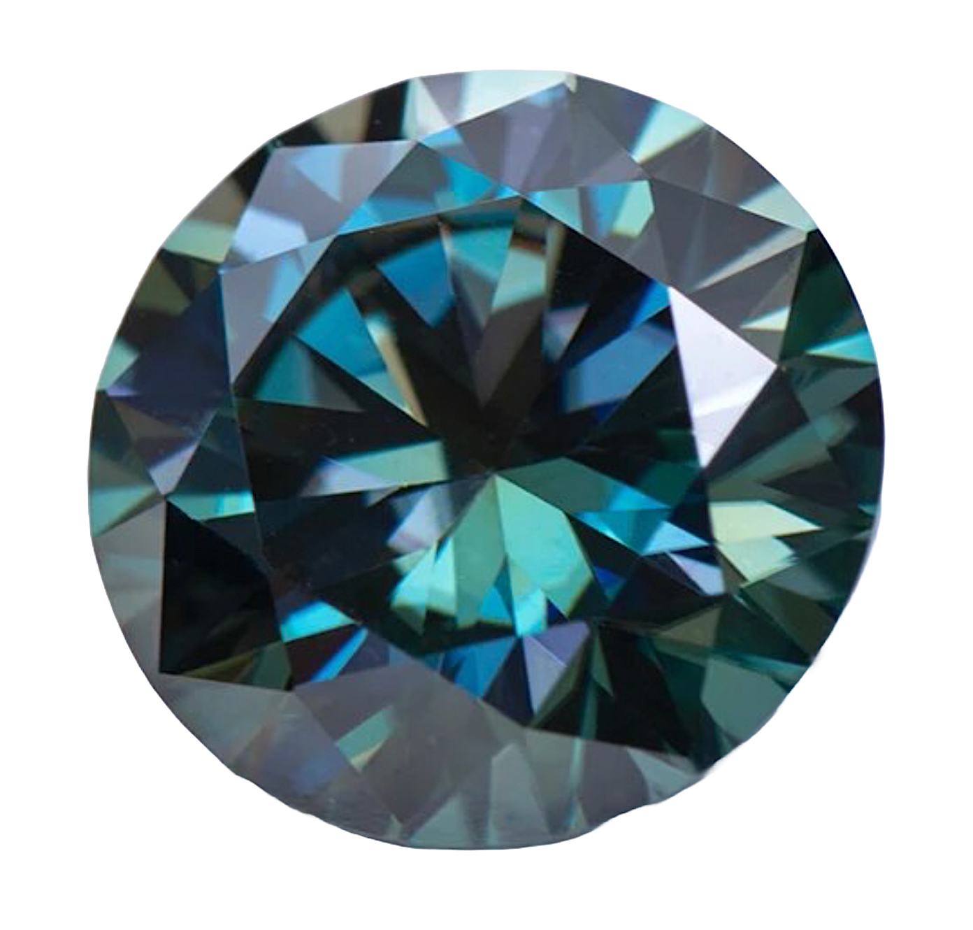 Moissanite Unmounted 1.0ct Rainbow Blue Round Stone