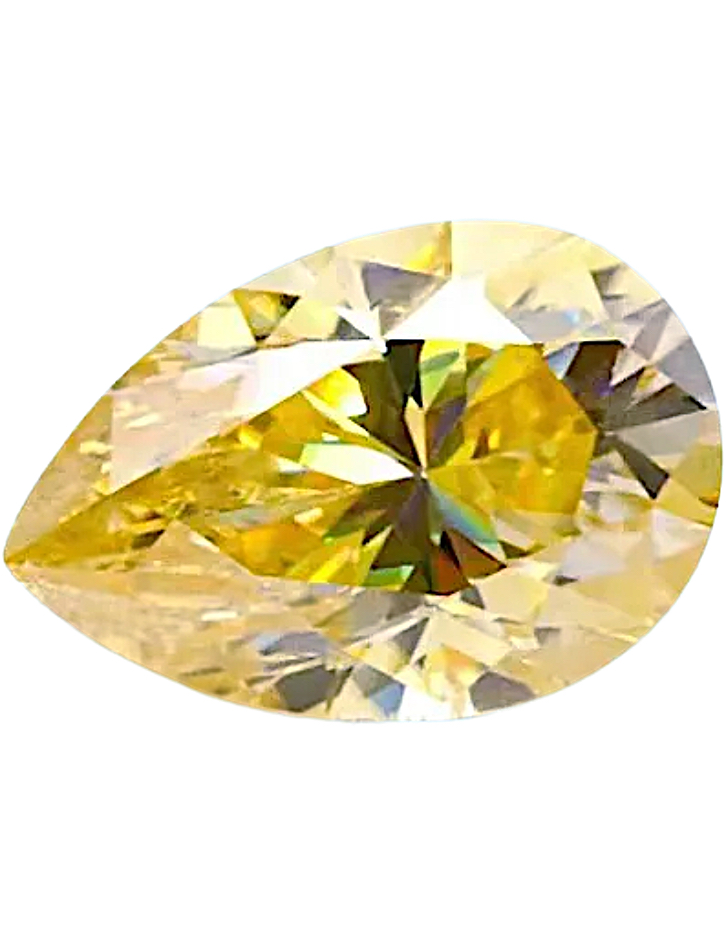 Moissanite Unmounted 3.0ct Lemon Yellow Pear Cut Stone