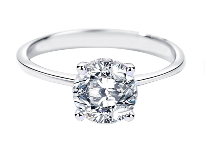 925 Sterling Silver Moissanite 1.0ct Solitaire Ring