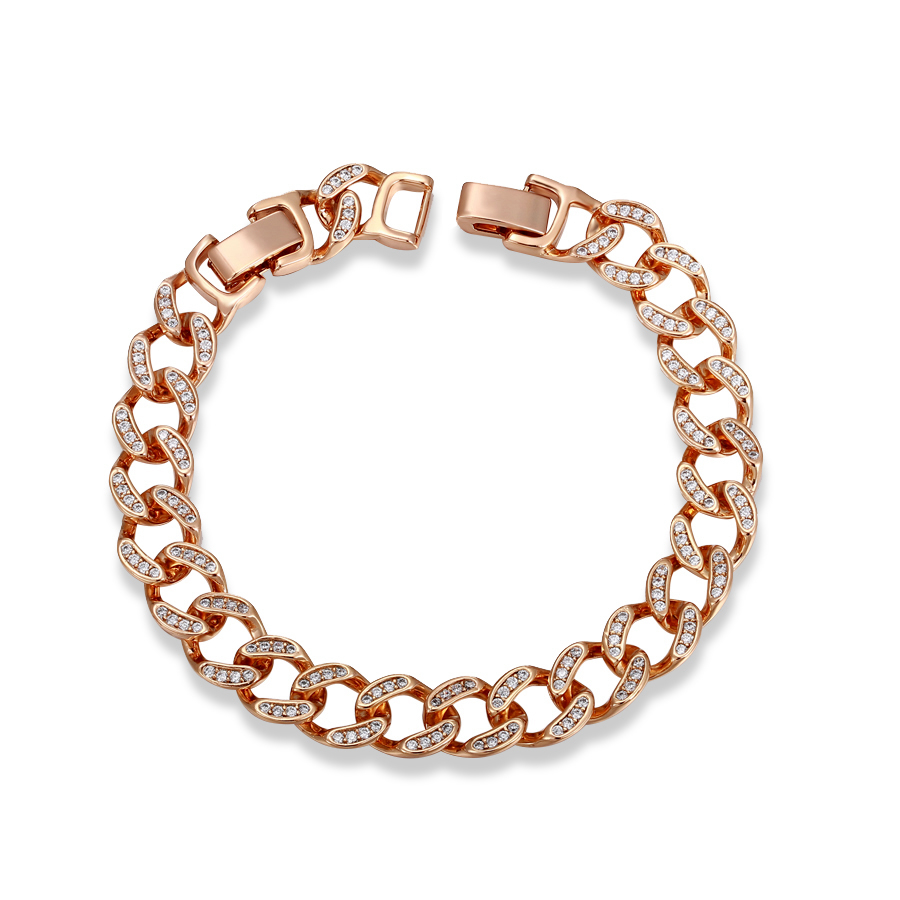 Iced Out 9.0mm 18K Gold Plated Cuban Link Bracelet