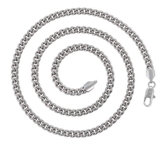 7.5mm Platinum Plated Cuban Link Necklace