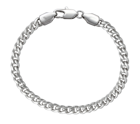 7.5mm Platinum Plated Cuban Link Bracelet