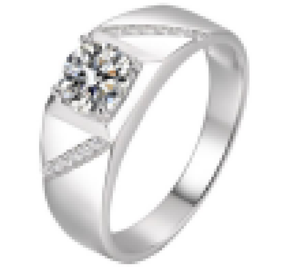 925 Sterling Silver Moissanite 1.0ct Mens Ring