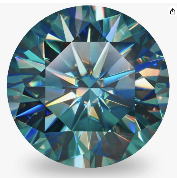 Moissanite Lab Diamond Unmounted 5.0ct Turquoise Round Stone