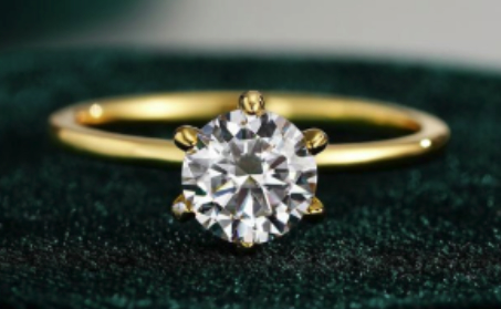 925 Sterling Silver Moissanite 3.0ct 18K Solitaire Ring