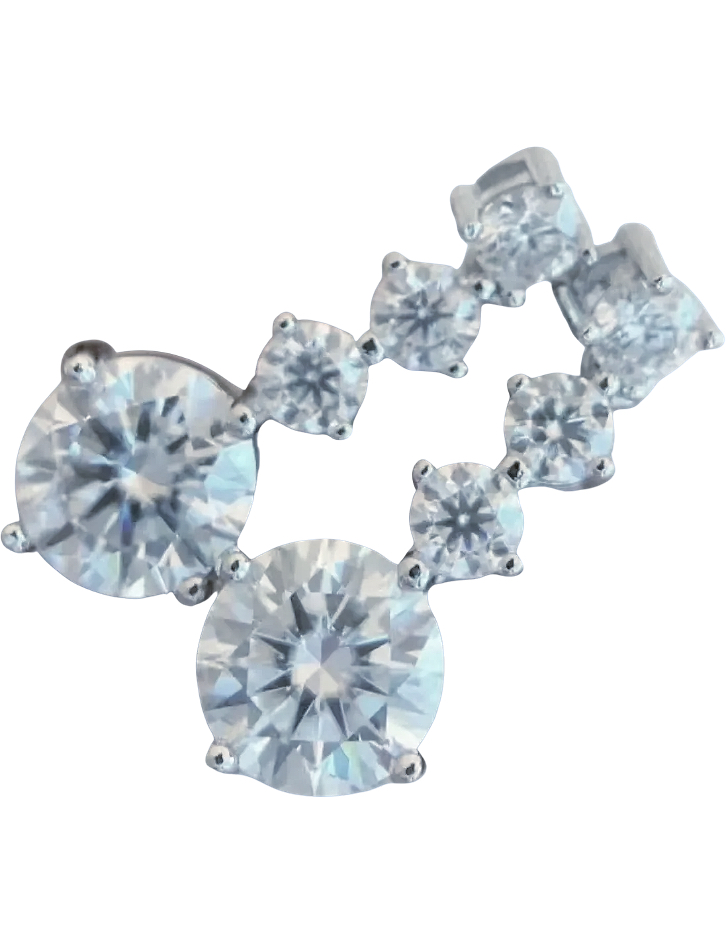 925 Sterling Silver Moissanite (2.6tcw) 1.0ct Tassel Earrings