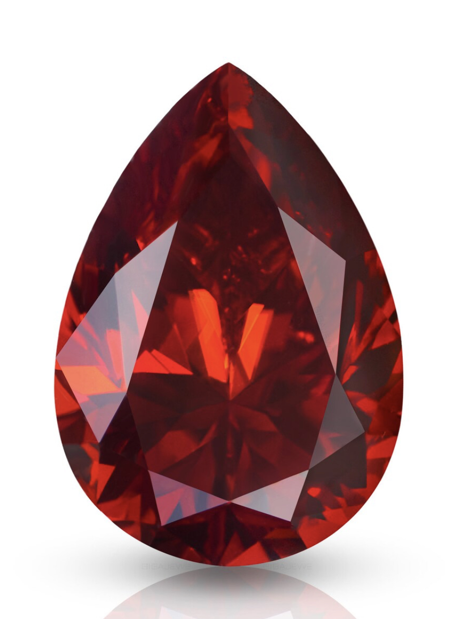 Moissanite Unmounted 2.0ct Pigeon Blood Pear Cut Stone
