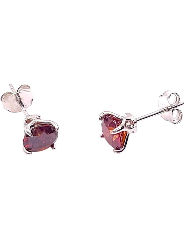925 Sterling Silver Moissanite Lab Diamond 1.0ct Garnet Earrings