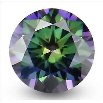 Moissanite Unmounted 2.0ct Rainbow Green Round Stone