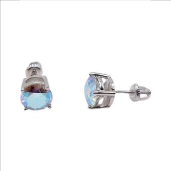 925 Sterling Silver Moissanite 2.0ct Aurora Stud Earrings.